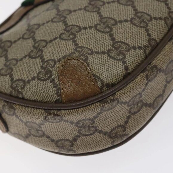 GUCCI GG Supreme Web Sherry Line Bag PVC Beige Gold 89 02 066 Auth 129909 - Picture 5 of 16